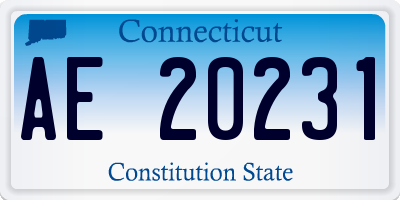 CT license plate AE20231