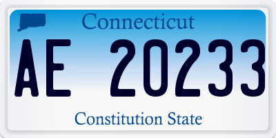 CT license plate AE20233