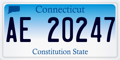 CT license plate AE20247