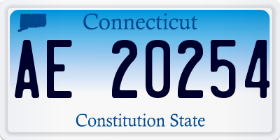 CT license plate AE20254