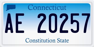 CT license plate AE20257