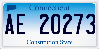 CT license plate AE20273