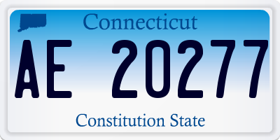 CT license plate AE20277