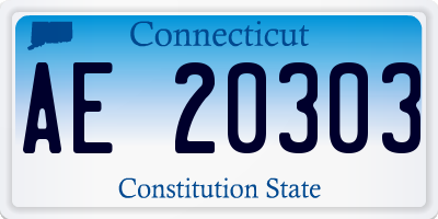 CT license plate AE20303