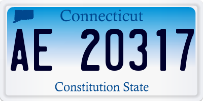 CT license plate AE20317