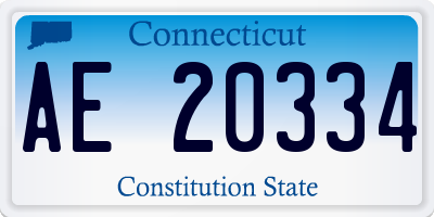 CT license plate AE20334