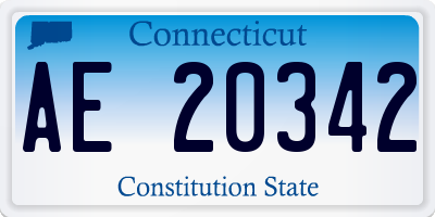 CT license plate AE20342