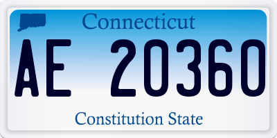CT license plate AE20360