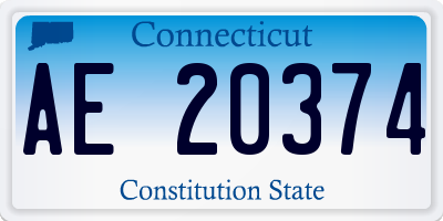 CT license plate AE20374
