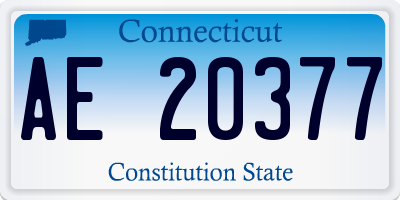 CT license plate AE20377