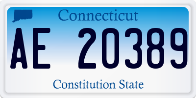 CT license plate AE20389