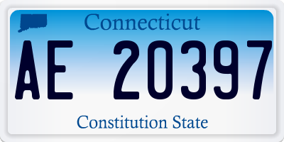 CT license plate AE20397