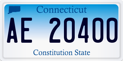 CT license plate AE20400