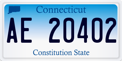 CT license plate AE20402