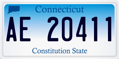 CT license plate AE20411
