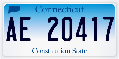 CT license plate AE20417