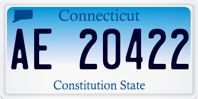 CT license plate AE20422