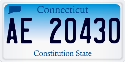 CT license plate AE20430