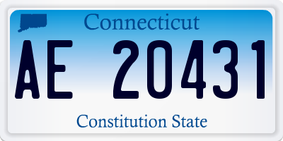 CT license plate AE20431