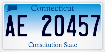 CT license plate AE20457
