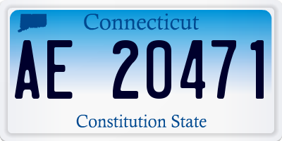 CT license plate AE20471