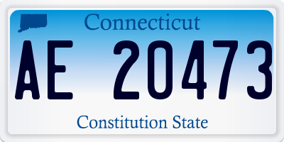 CT license plate AE20473