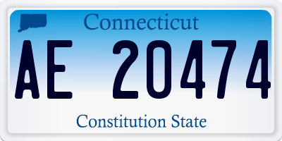CT license plate AE20474