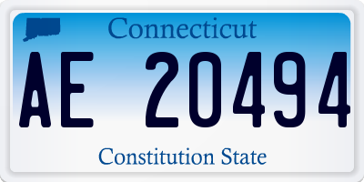 CT license plate AE20494