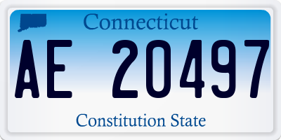 CT license plate AE20497