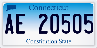 CT license plate AE20505