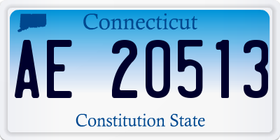 CT license plate AE20513