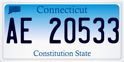 CT license plate AE20533
