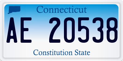 CT license plate AE20538