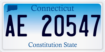 CT license plate AE20547