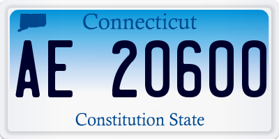 CT license plate AE20600