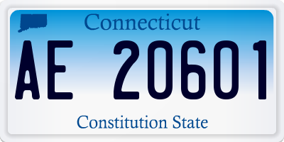CT license plate AE20601