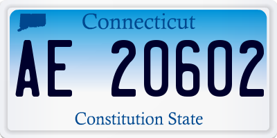 CT license plate AE20602