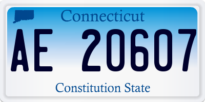 CT license plate AE20607
