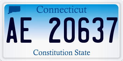 CT license plate AE20637