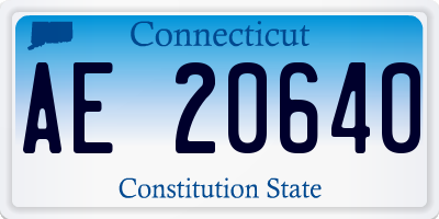 CT license plate AE20640