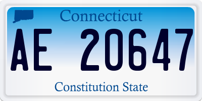 CT license plate AE20647