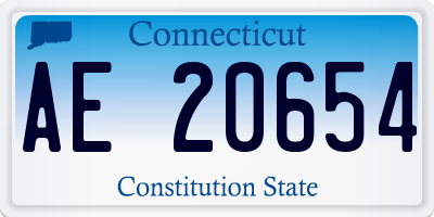 CT license plate AE20654