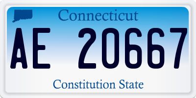 CT license plate AE20667