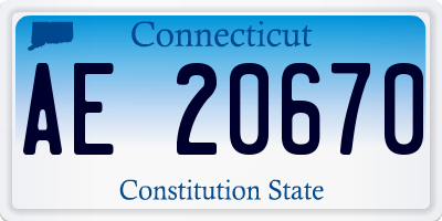 CT license plate AE20670