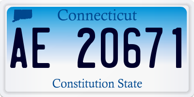 CT license plate AE20671