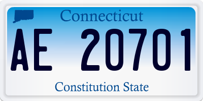 CT license plate AE20701