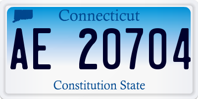 CT license plate AE20704