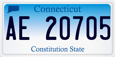 CT license plate AE20705
