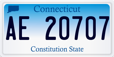 CT license plate AE20707