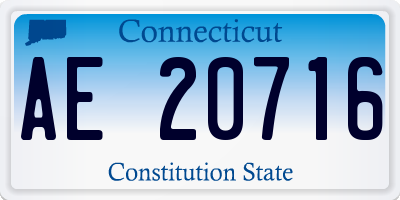 CT license plate AE20716